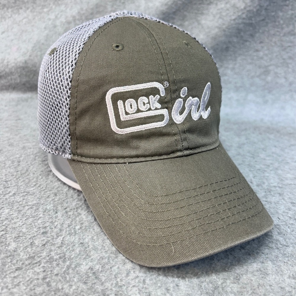 Glock Girl Womens Grey Glock Trucker Hat Mesh Back Adjustable OSFM